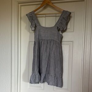 Elegant Striped Mini Dress in Black and White